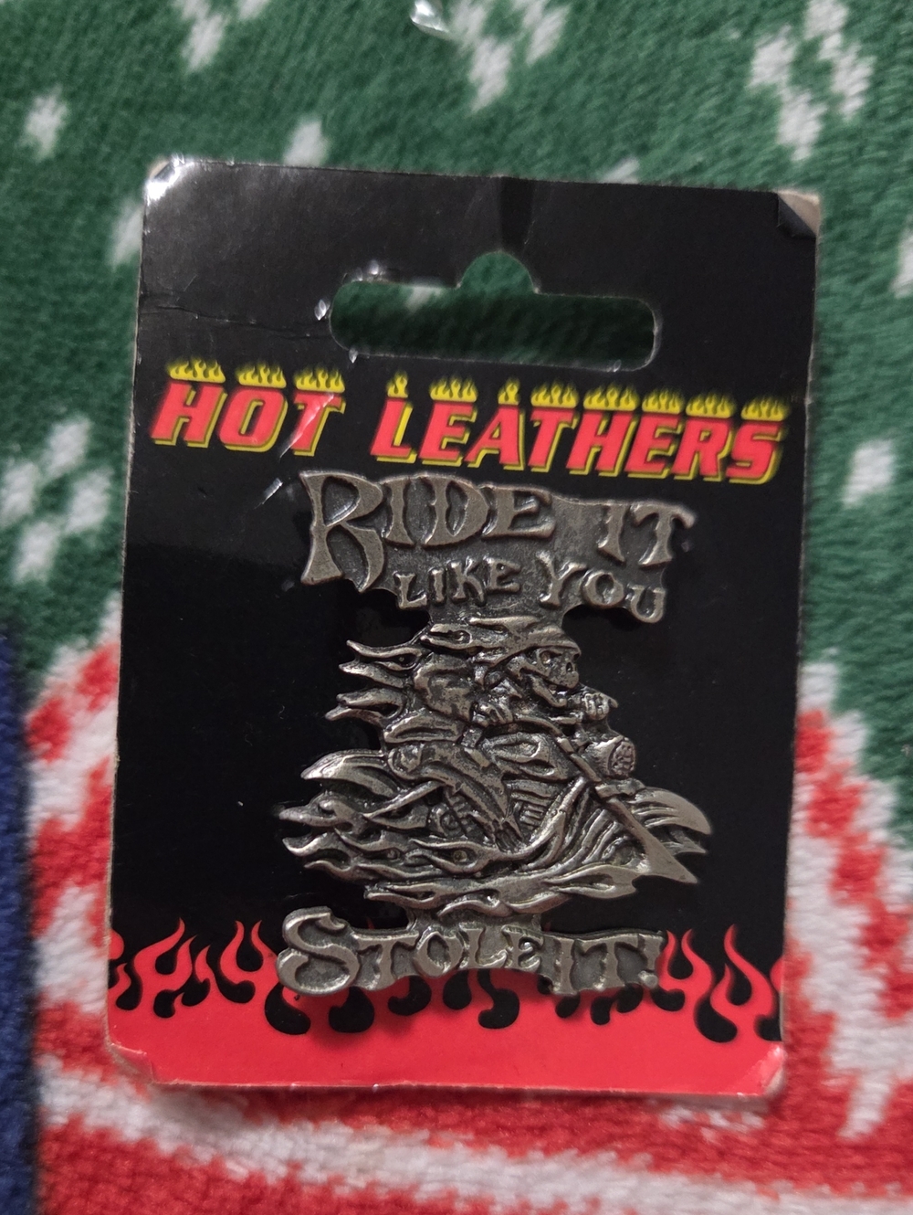 Hot Leathers Silver 'Ride It Like You Stole It' Motorcycle Pin
